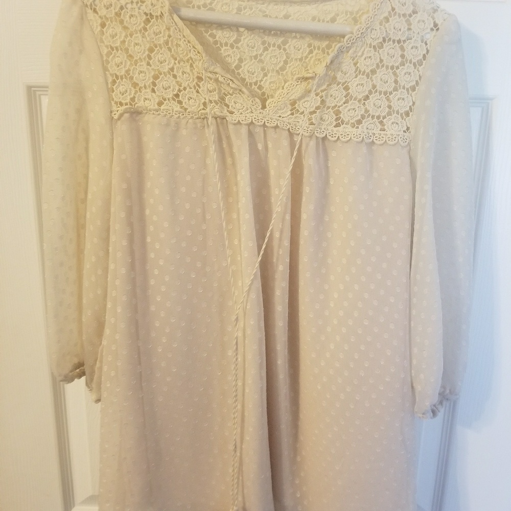 Cream textured top
